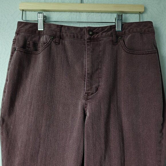 COLDWATER CREEK Women’s 5-Pocket Denim Jeans Cotton Blend Burgundy Size 12 - Picture 2 of 11